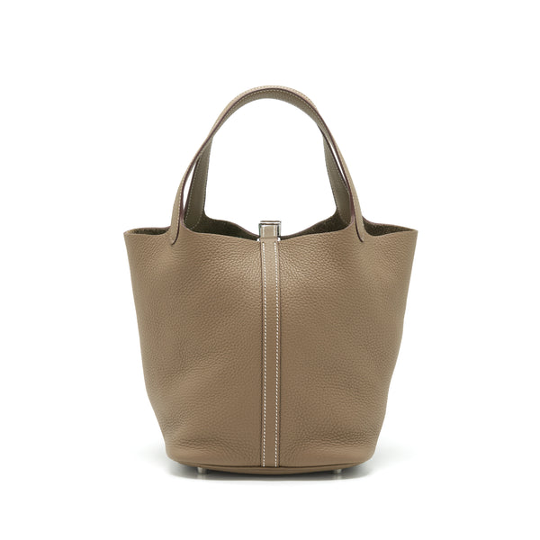 Hermes Picotin 22 Clemence Etoupe SHW Stamp Y