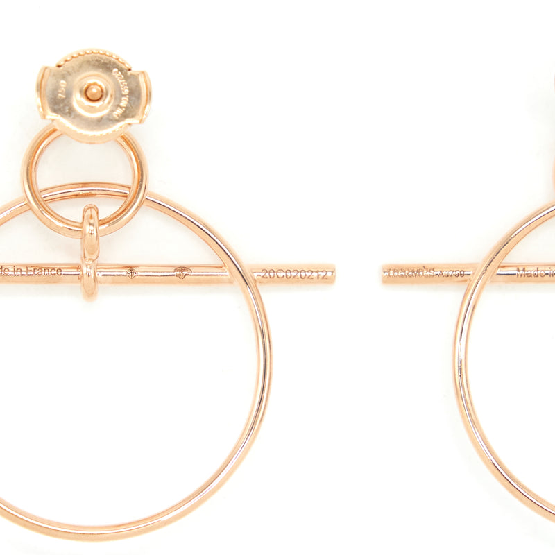 Hermes Loop Earrings Small Model Rose Gold