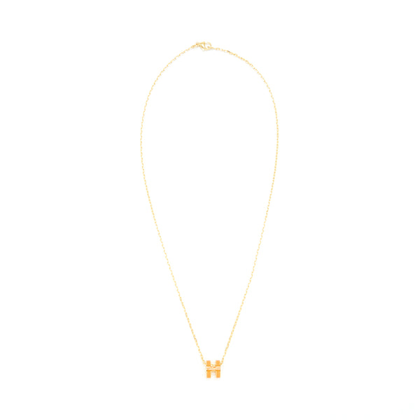 Hermes Mini Pop H Pendant Orange GHW