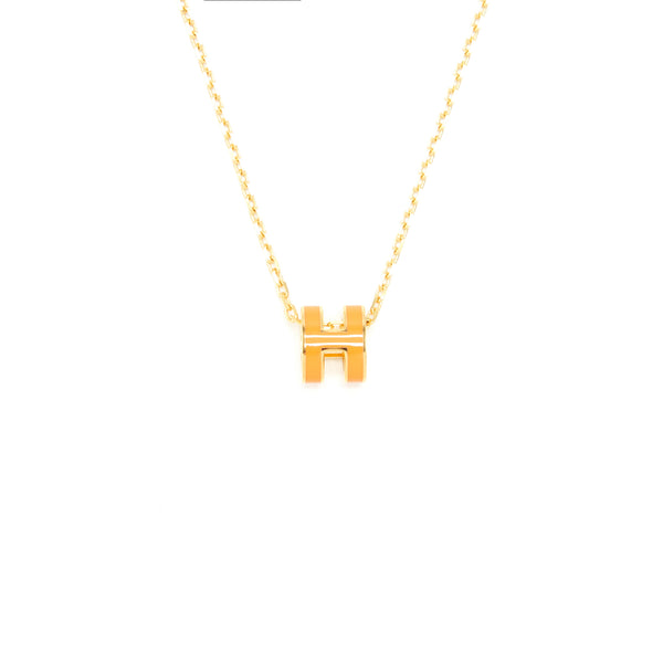 Hermes Mini Pop H Pendant Orange GHW