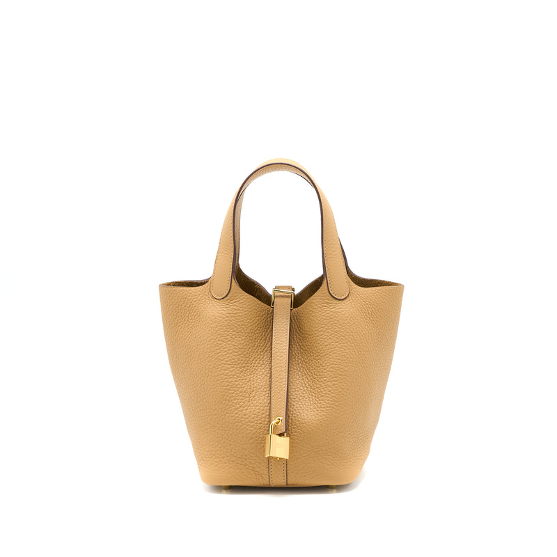 Hermes Picotin 18 Lock Bag Clemence Biscuit GHW Stamp Z