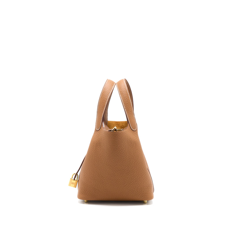 Hermes Picotin 18 Lock Bag Clemence Gold GHW Stamp U