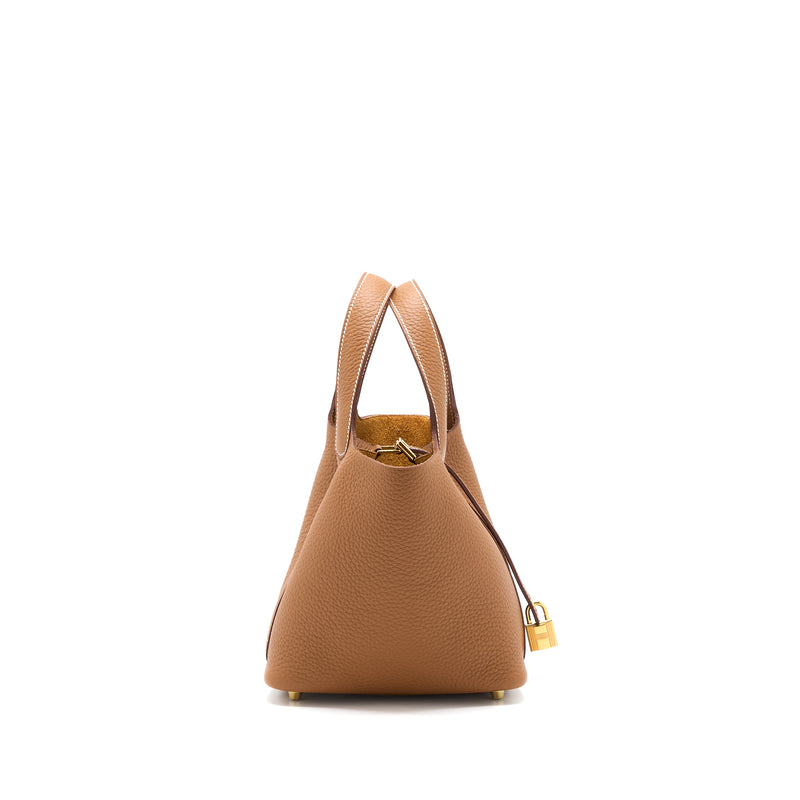 Hermes Picotin 18 Lock Bag Clemence Gold GHW Stamp U