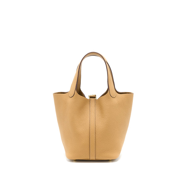 Hermes Picotin 18 Lock Bag Clemence Biscuit GHW Stamp Z