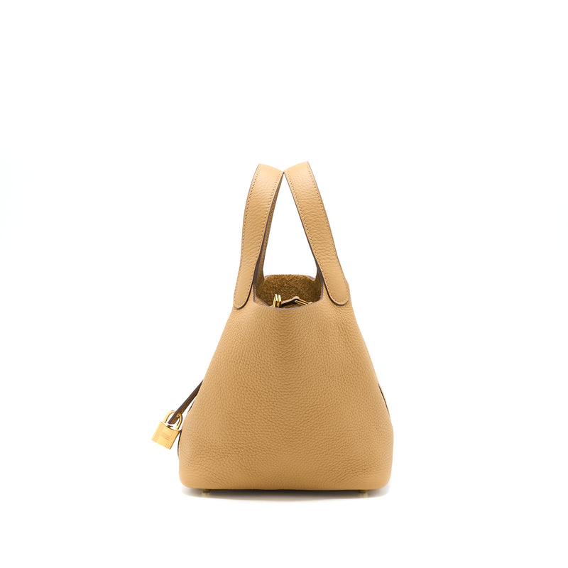 Hermes Picotin 18 Lock Bag Clemence Biscuit GHW Stamp Z