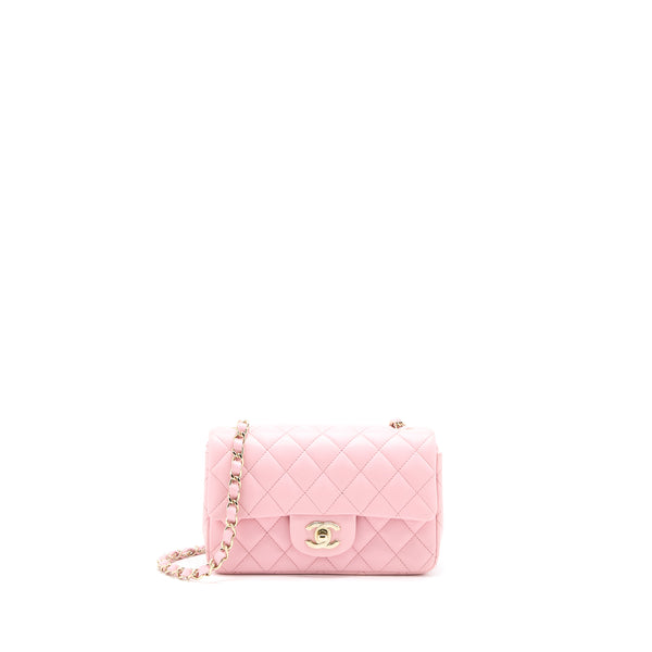 Chanel 21s Mini Rectangular Flap Bag Lambskin Pink LGHW