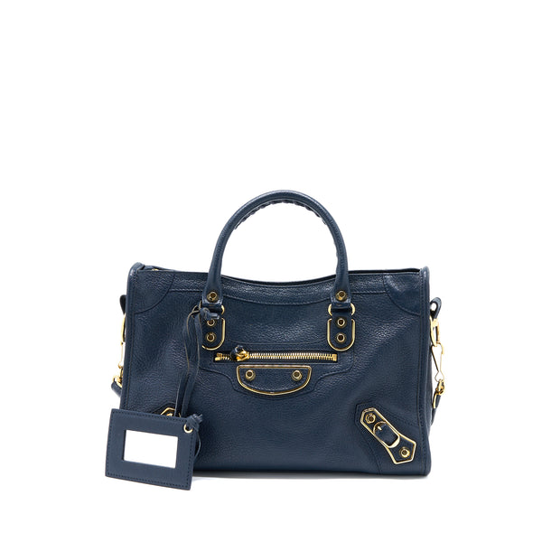 Balenciaga Mini City Bag Navy GHW