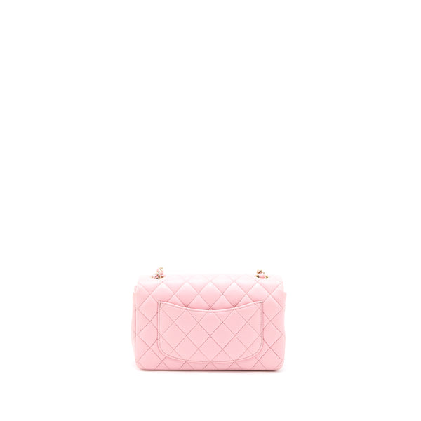 Chanel 21s Mini Rectangular Flap Bag Lambskin Pink LGHW