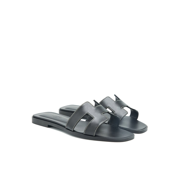 Hermes Size 36.5 Oran Sandal Box Black