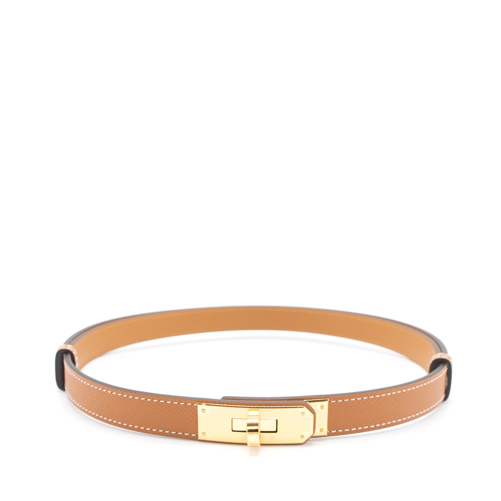 Hermes Kelly 18 Belt Epsom Gold GHW stamp U display picture 2