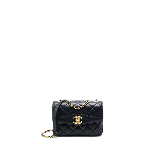 Chanel Seasonal Flap Bag Lambskin Black Brushed GHW