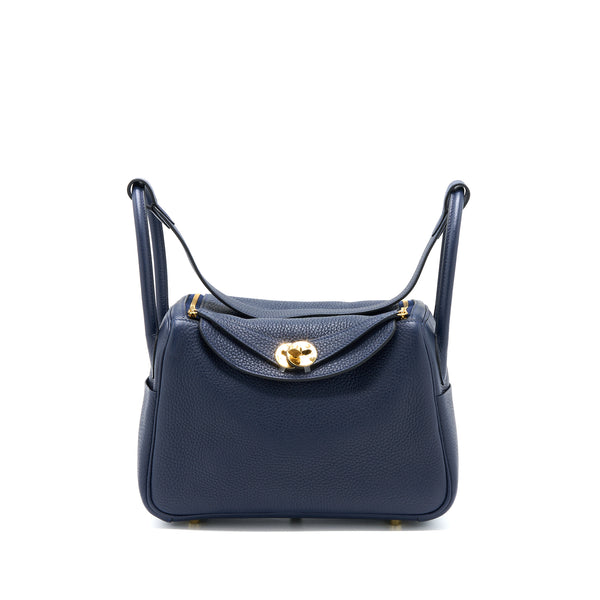 hermes mini lindy (stamp y 2020) blue nuit color clemence leather