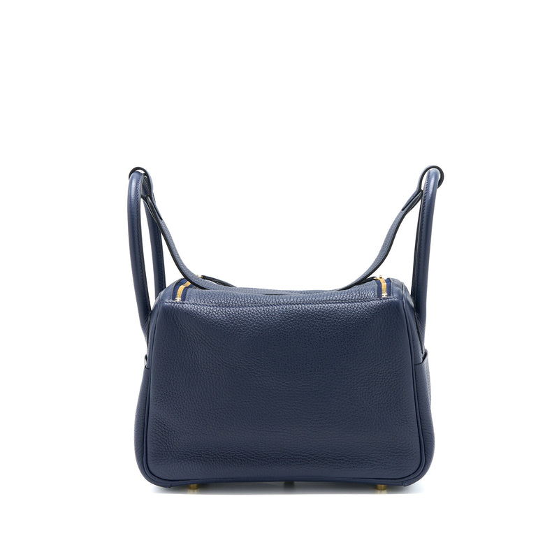 Replica Hermes Lindy 30cm Bag In Navy Blue Clemence Leather GHW
