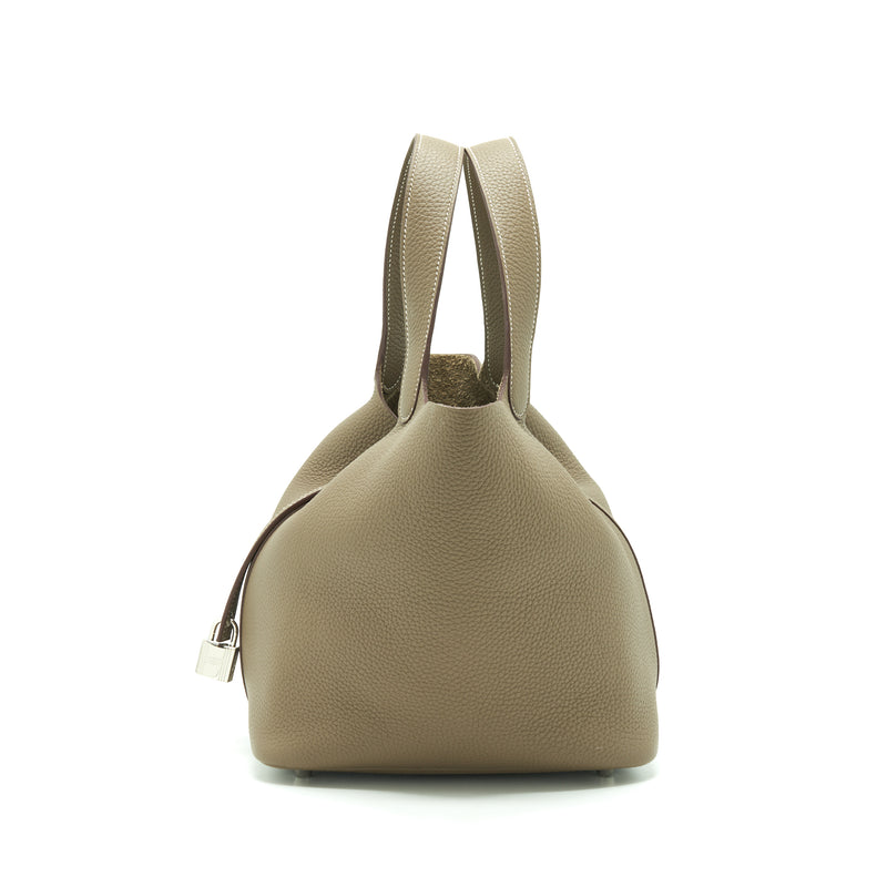 Hermes Picotin 22 Lock Bag Clemence Etoupe SHW Stamp Y