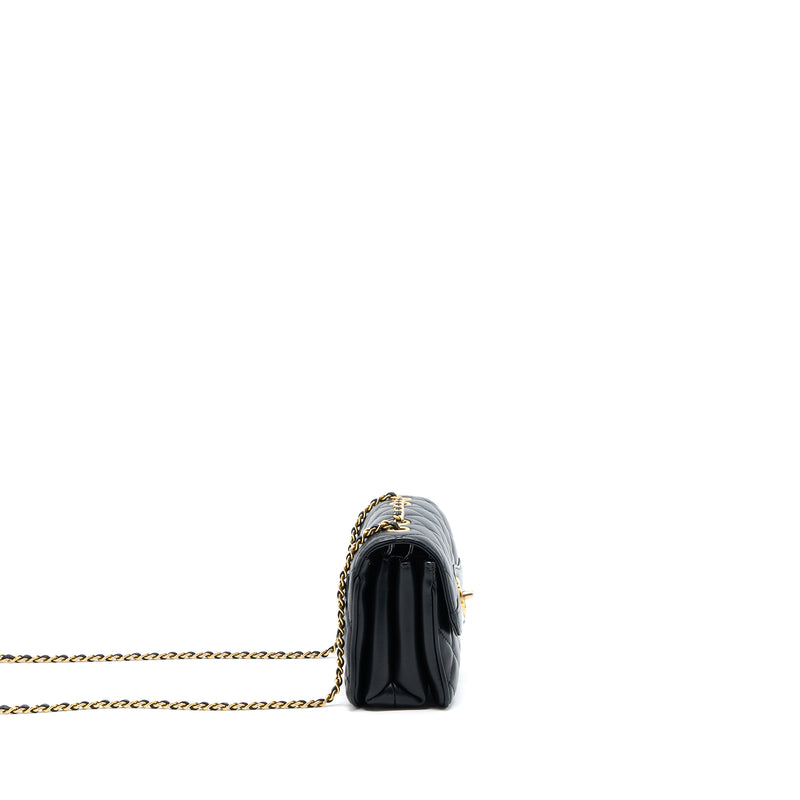 Chanel Seasonal Flap Bag Lambskin Black Brushed GHW