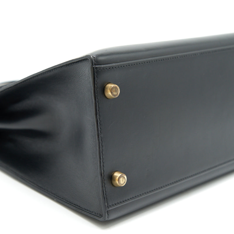 Hermes vintage Kelly 32 Box leather Black GHW (Strap missing)