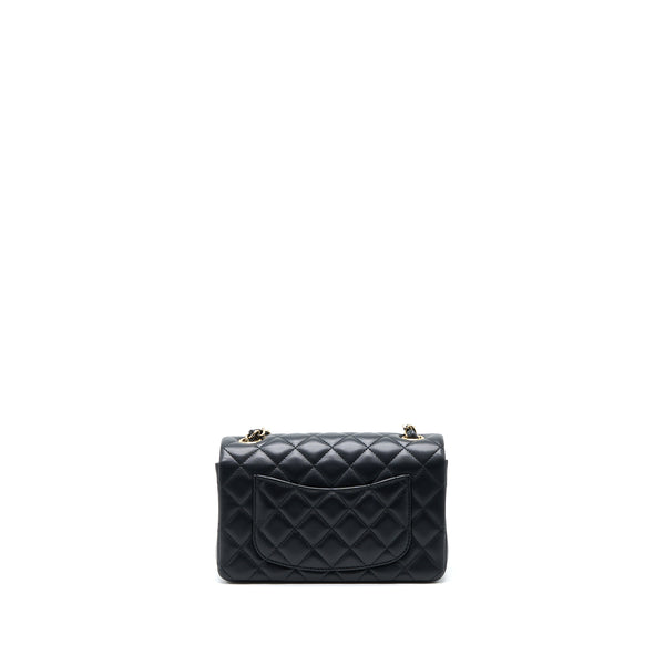 Chanel Classic Mini Rectangular Flap Bag Lambskin Black LGHW (Microchip)