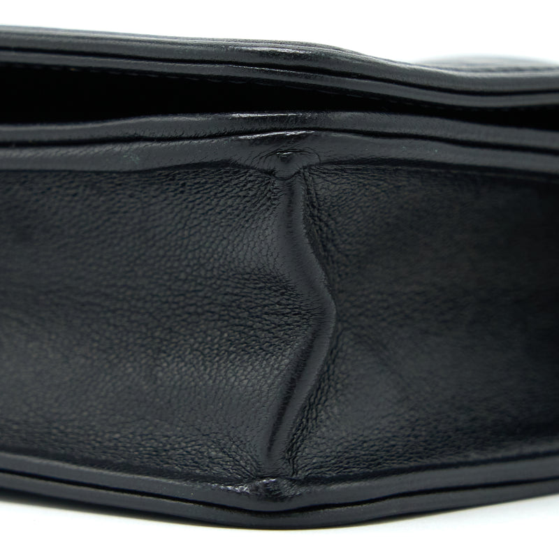 Chanel Boy Wallet on Chain Lambskin Black Brushed GHW