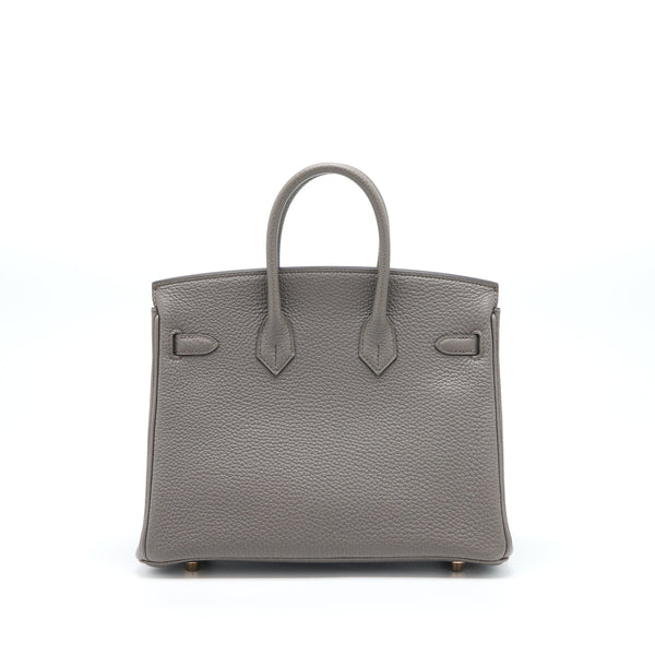 Hermes Birkin 25 Togo 8F Gris Etain RGHW Stamp Y