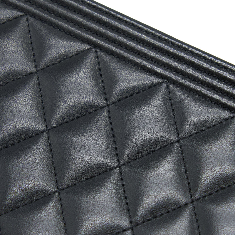 Chanel Boy Wallet on Chain Lambskin Black Brushed GHW