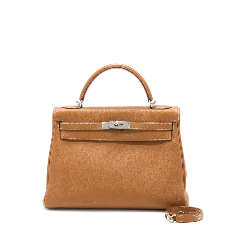 Hermes Kelly 32 Calfskin Gold SHW Stamp Square H