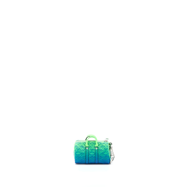 Louis Vuitton Mini Keepall Earphones Pouch Taurillon Illusion Green/Blue SHW