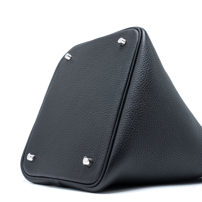 Hermes Picotin 22 Lock Bag Clemence Black SHW Stamp U