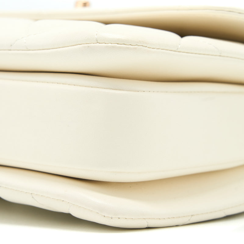Chanel Small Trendy CC Lambskin White RGHW (Microchip)