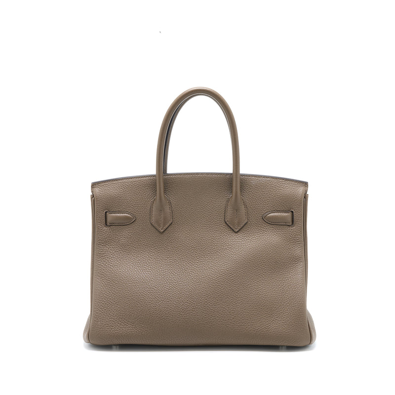 Hermes Birkin 30 Togo 8F Gris Etain SHW Stamp Square R