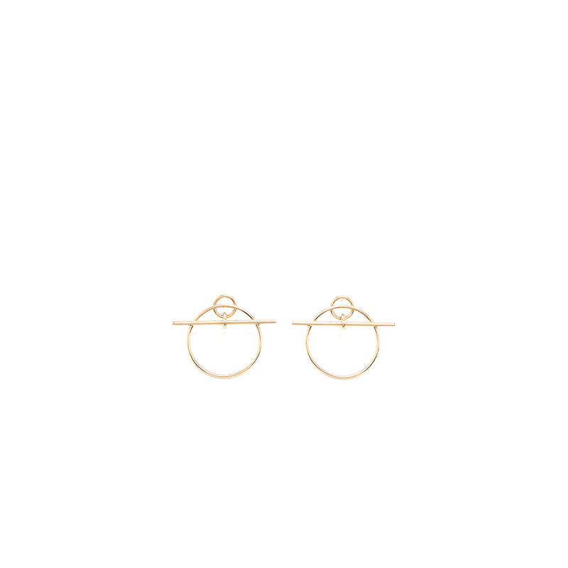 Hermes Loop Earring, Small Model Rose Gold Tone
