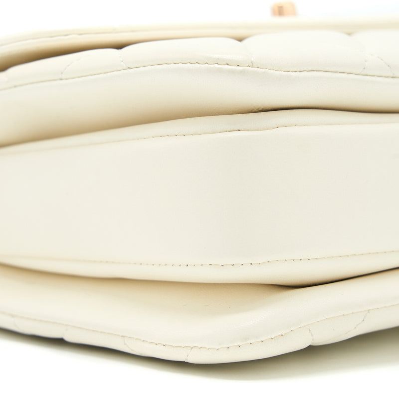 Chanel Small Trendy CC Lambskin White RGHW (Microchip)