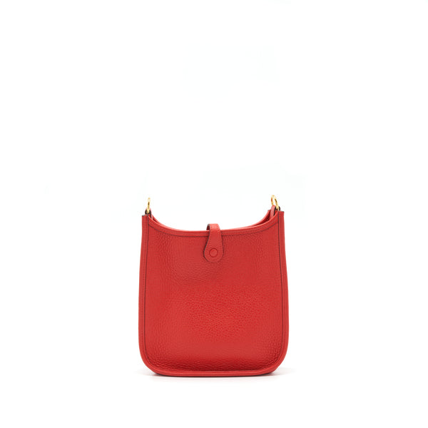 Hermes Mini Evelyne 16 Clemence Rouge Tomate GHW Stamp Y