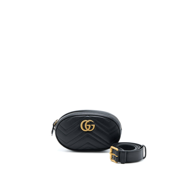Gucci Marmont Round Belt Bag Black GHW