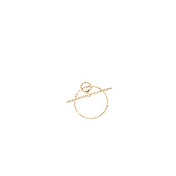 Hermes Loop Earring, Small Model Rose Gold Tone