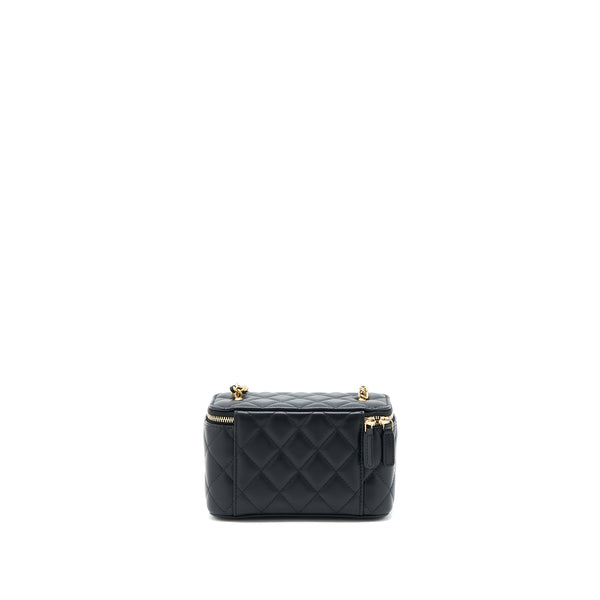Chanel Pearl Crush Long Vanity Lambskin Black Brushed GHW(Microchip)