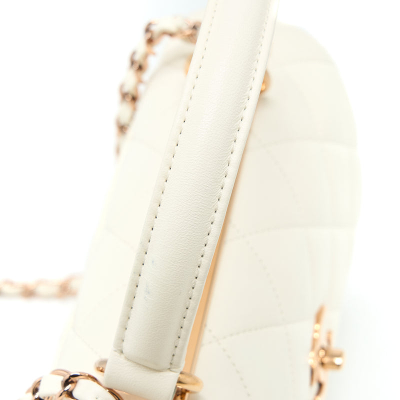 Chanel Small Trendy CC Lambskin White RGHW (Microchip)