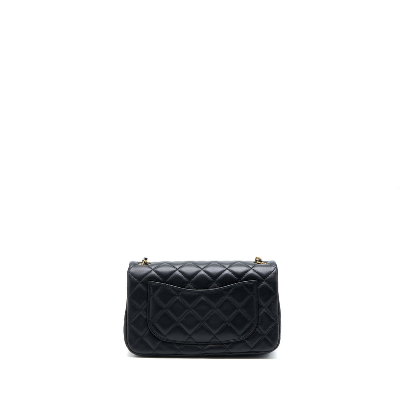 Chanel Pearl Crush Mini Rectangular Lambskin Black Brushed GHW (Microchip)
