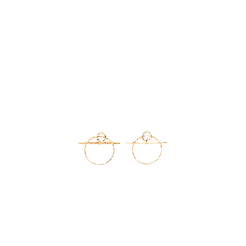 Hermes Loop Earring, Small Model Rose Gold Tone