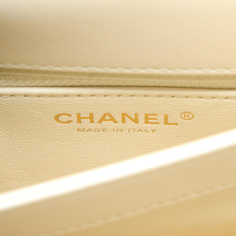 Chanel Small Trendy CC Lambskin White RGHW (Microchip)
