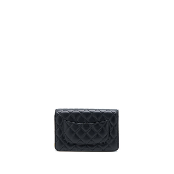 Chanel Pearl Crush Wallet on Chain Lambskin Black GHW (Microchip)