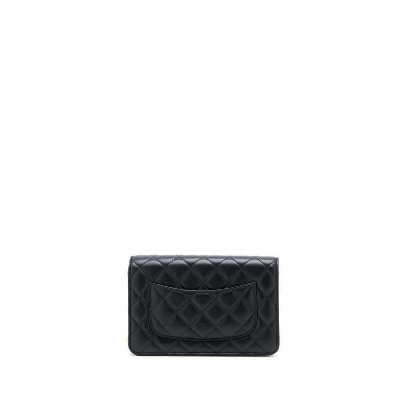 Chanel Pearl Crush Wallet on Chain Lambskin Black GHW (Microchip)