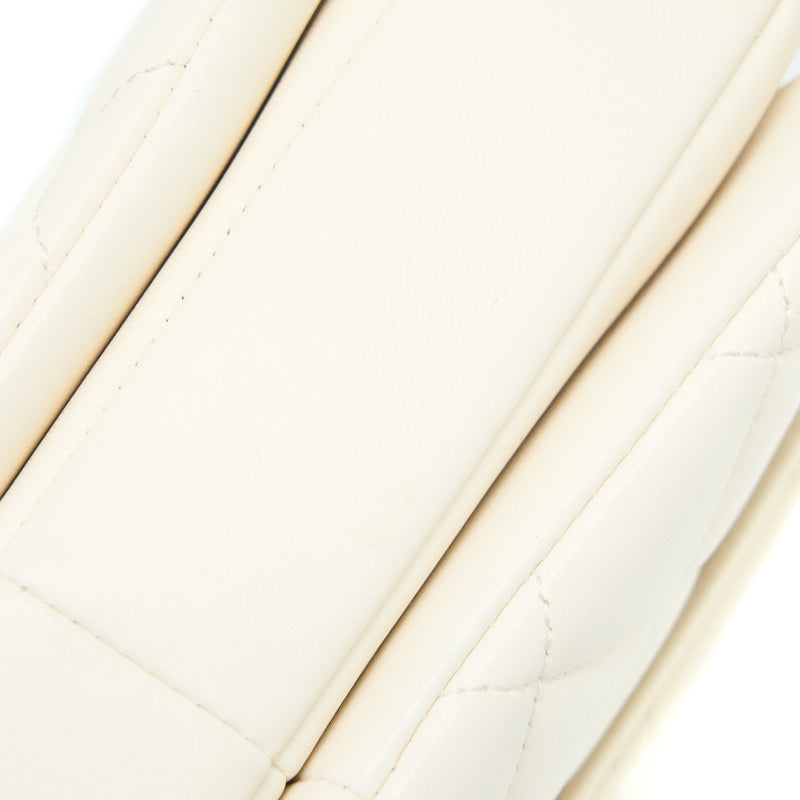 Chanel Small Trendy CC Lambskin White RGHW (Microchip)