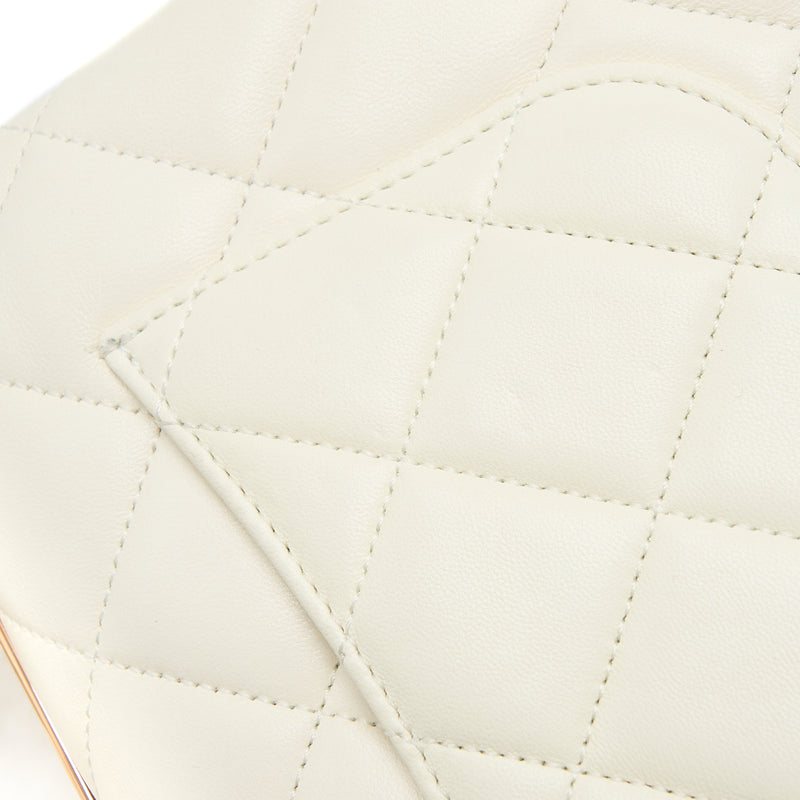 Chanel Small Trendy CC Lambskin White RGHW (Microchip)