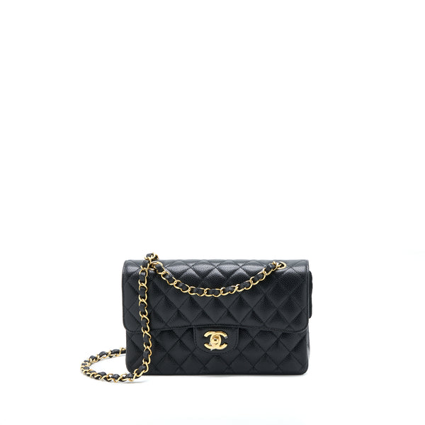 Chanel Small Classic Double Flap Bag Caviar Black GHW (Microchip)