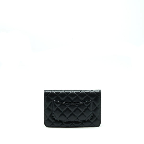 Chanel Ribbon Wallet On Chain Lambskin Black LGHW (Microchip)