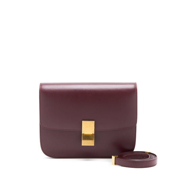 Celine Classic Medium Box Calfskin Burgundy GHW