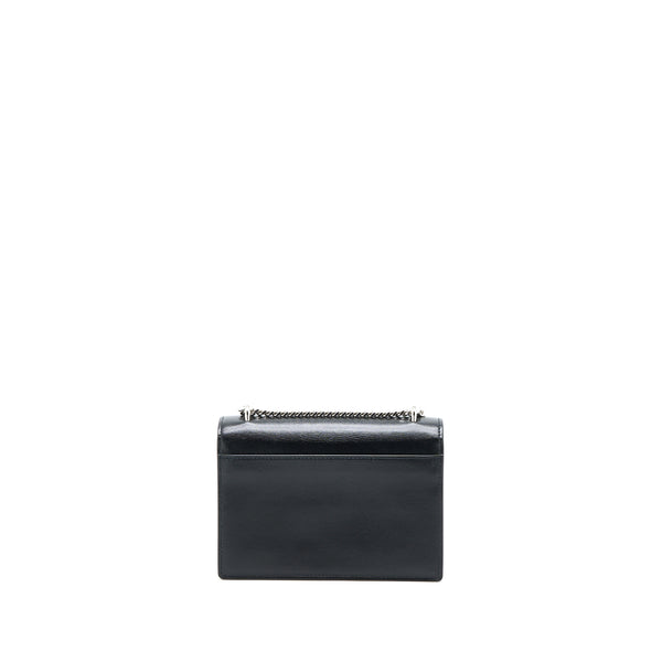 Saint Laurent Sunset Chain Wallet Smooth Calfskin Black SHW