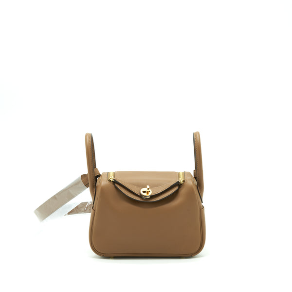 Hermes Mini Lindy Swift Alezan / Biscuit GHW Stamp Z