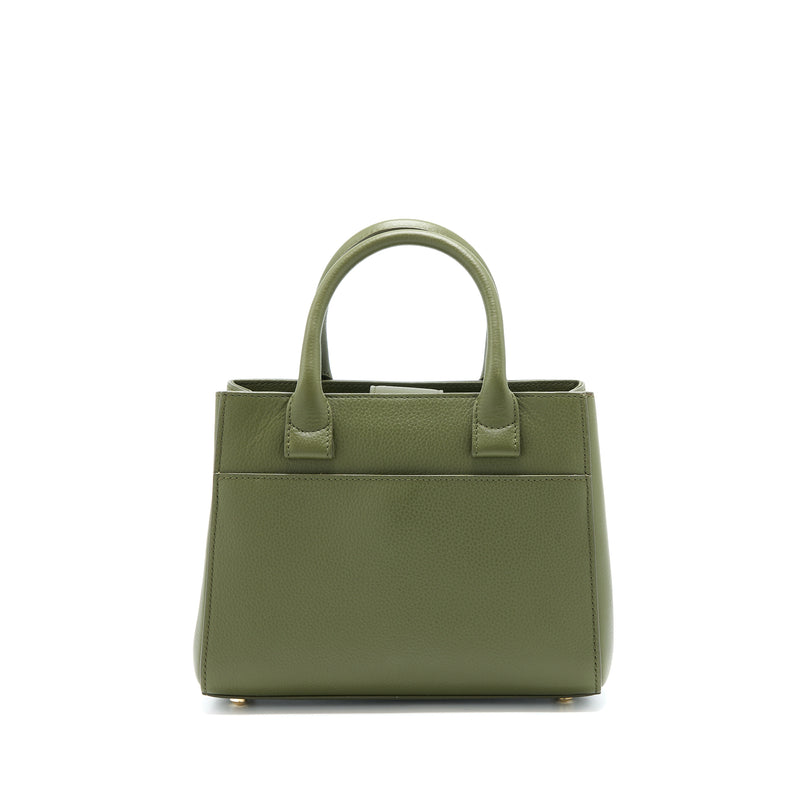 Chanel Small Top Handle Tote Calfskin Green LGHW