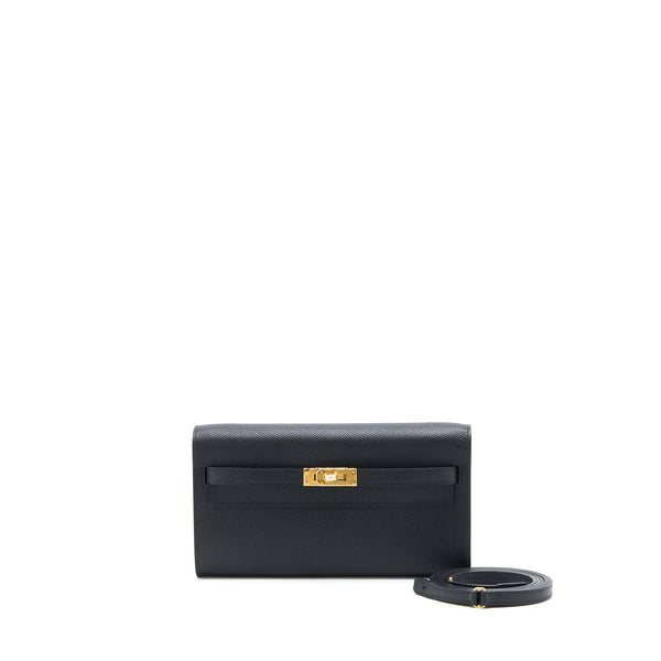 Hermes Classic Kelly To Go Epsom Black GHW Stamp U